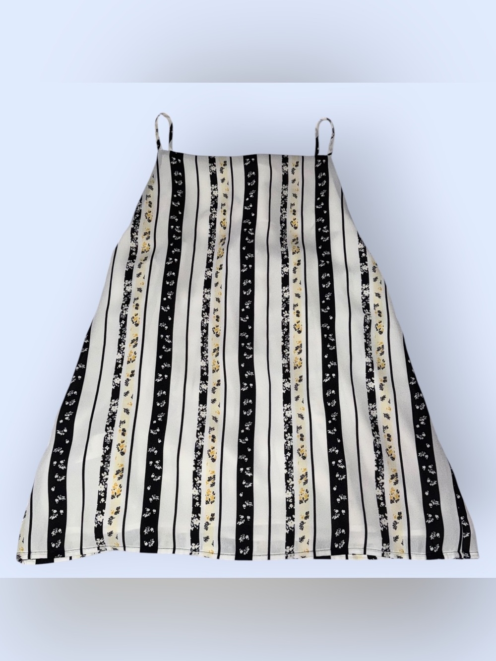 LOFT Black, White and Yellow Striped Blouse